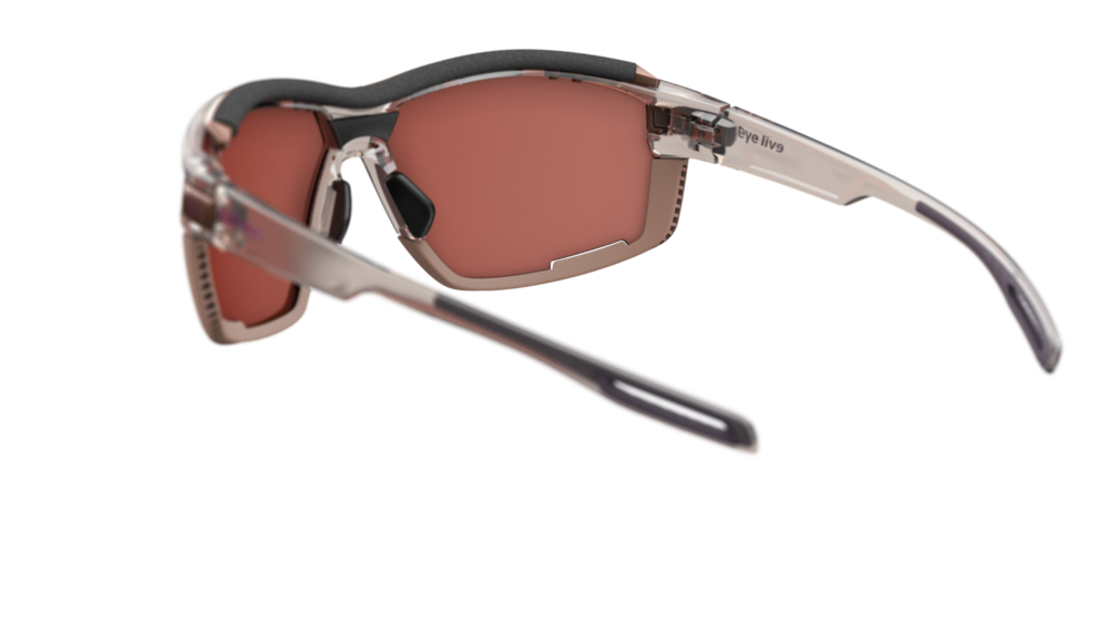 evil eye pathline air pro Sportbrille – rosé transparent – LST® active silver M – Rückansicht