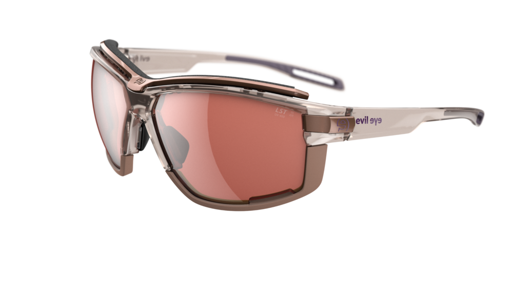 evil eye pathline air pro Sportbrille – rosé transparent – LST® active silver M – Seitenansicht
