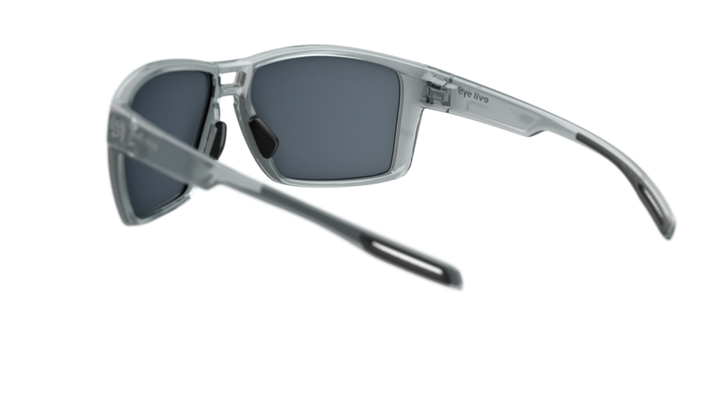 evil eye offshore Sportbrille – aqua grey transparent – LST® grey silver M – Rückansicht