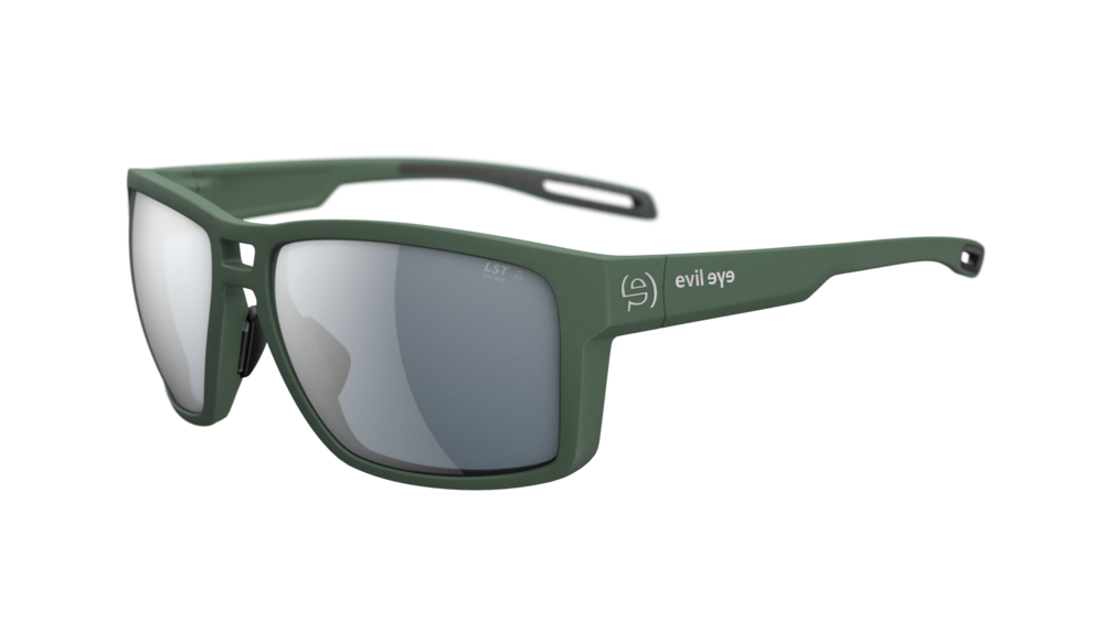 evil eye offshore Sportbrille – dark green matt – LST® grey silver M – Seitenansicht