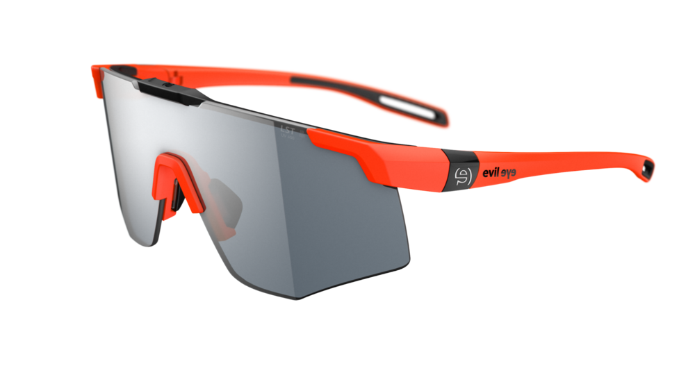 evil eye speedsense E052 Sportbrille – 2500 neon orange matt – LST® grey silver M – Seitenansicht