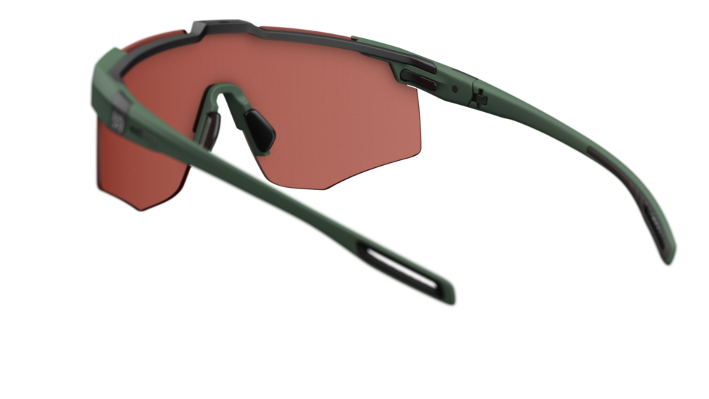 evil eye speedsense E052 Sportbrille – 5500 dark green matt – LST® active silver M – Rückansicht