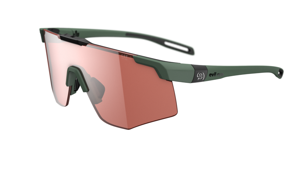 evil eye speedsense Sportbrille – dark green matt – LST® active silver M – Seitenansicht