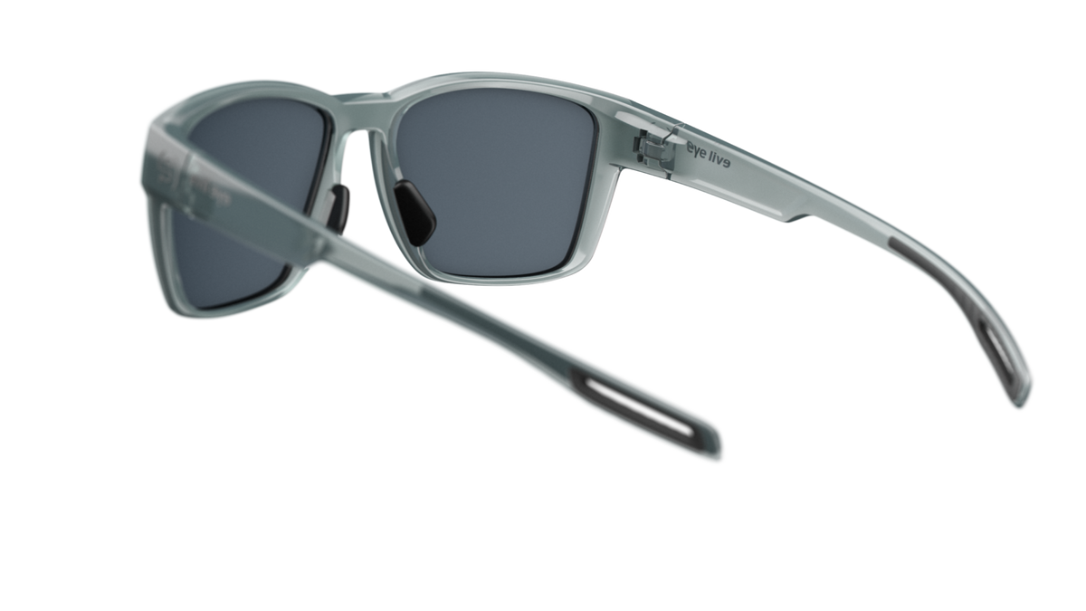 evil eye flare E054 Sportbrille – 5000 aqua grey transparent – LST® grey silver M – Rückansicht