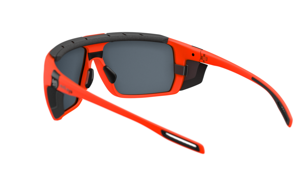 evil eye stormline pro Sportbrille – neon orange matt – LST® grey silver M – Rückansicht