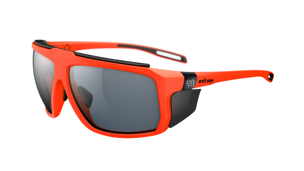 evil eye stormline pro Sportbrille – neon orange matt – LST® grey silver M – Seitenansicht