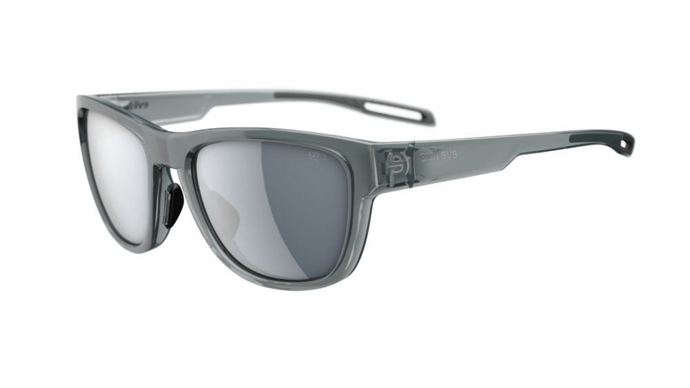 evil eye reef E057 Sportbrille – 5000 aqua grey transparent – LST® grey silver M – Seitenansicht