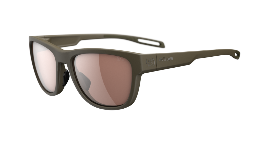 evil eye reef Sportbrille – khaki matt – LST® contrast silver M – Seitenansicht