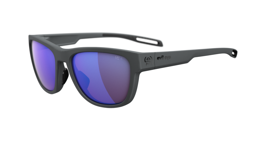 evil eye reef E057 Sportbrille – 6500 dark grey matt – LST® active blue M – Seitenansicht