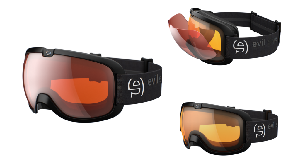 evil eye peaksight E604 Skibrille – 9200 black matt – LST® active silver M light – Seitenansicht