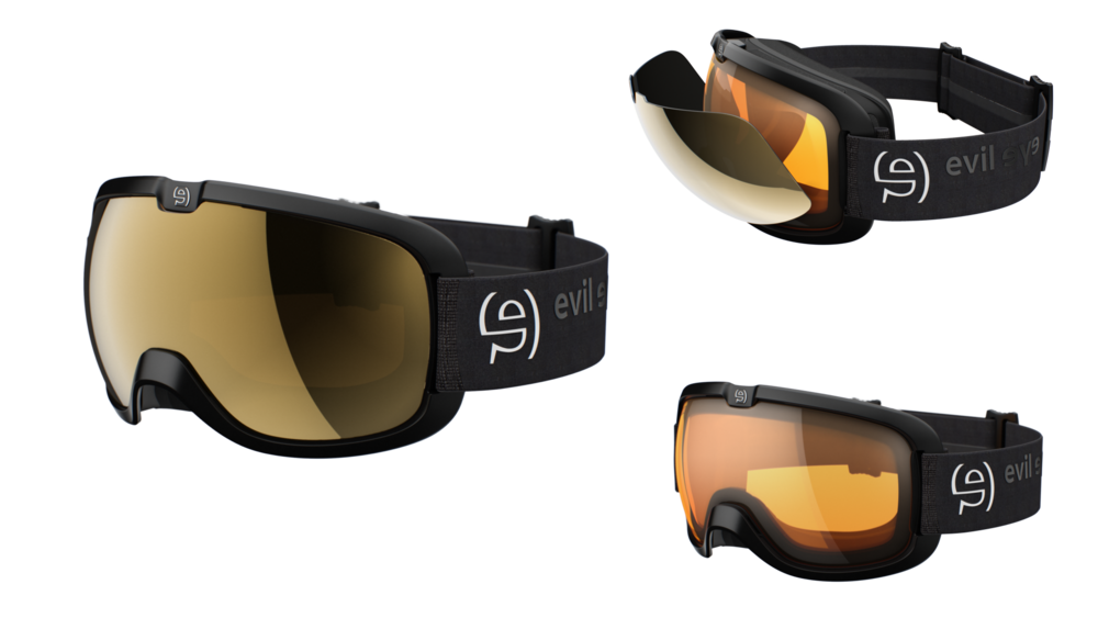evil eye peaksight Skibrille – black matt – space M – Seitenansicht