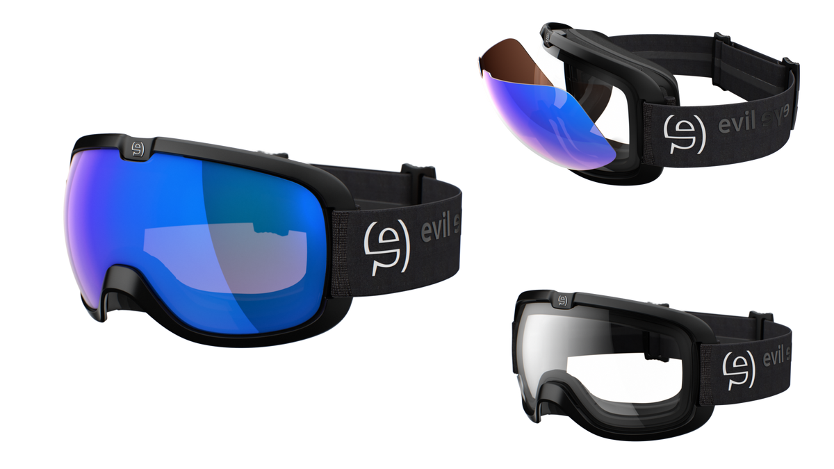 evil eye peaksight cl Skibrille – black matt – LST® active blue M light – Seitenansicht