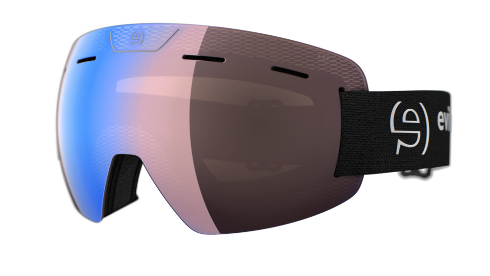 evil eye peaklite E606 Skibrille – 9000 black matt – LST® bright blue M – Seitenansicht