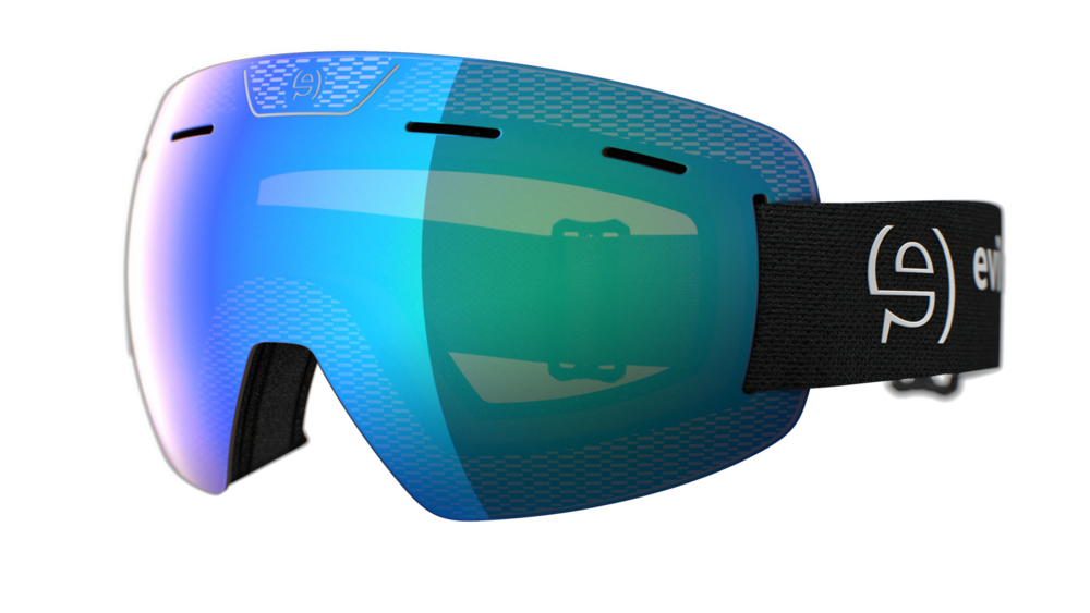 evil eye peaklite E606 Skibrille – 9500 black matt – LST® bright VARiO blue M – Seitenansicht