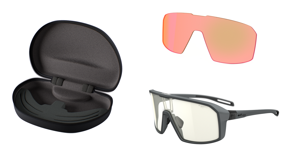evil eye roadsense package E037 Sportbrillen-Set – 6600 dark grey matt – e-sport – Seitenansicht