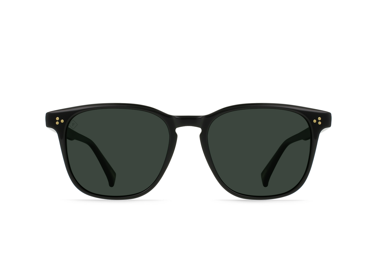 Raen Alvez 54 Sonnenbrille – Recycled Black / Green Polarized – Ansicht 1