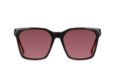 Raen Naev 57 Sonnenbrille – Recycled Black / Scarlet – Ansicht 1