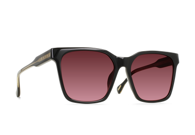 Raen Naev 57 Sonnenbrille – Recycled Black / Scarlet – Ansicht 2