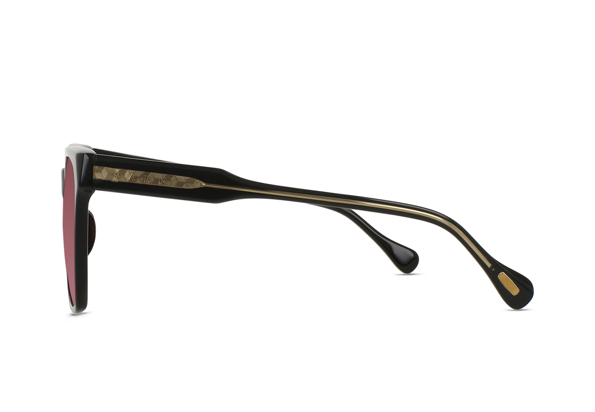 Raen Naev 57 Sonnenbrille – Recycled Black / Scarlet – Ansicht 3