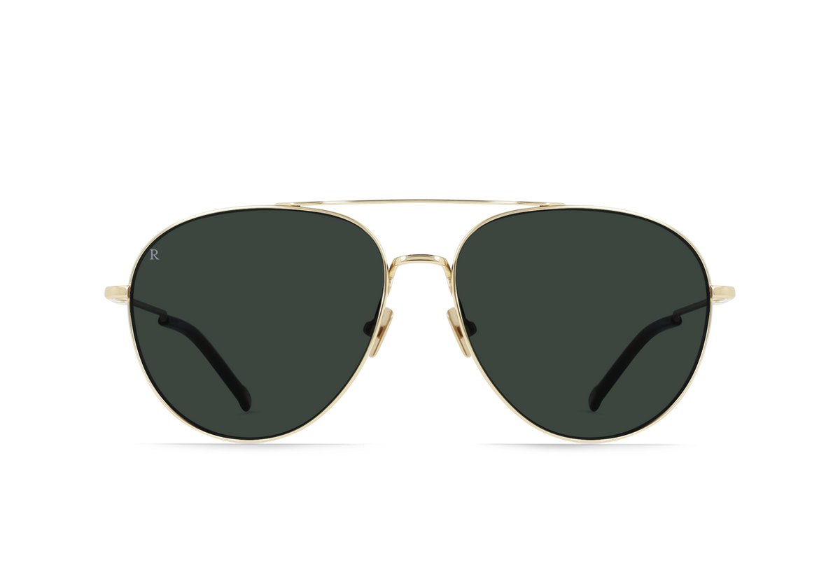 Raen Serona 61 Sonnenbrille – Satin Light Gold / Green Polarized – Ansicht 1