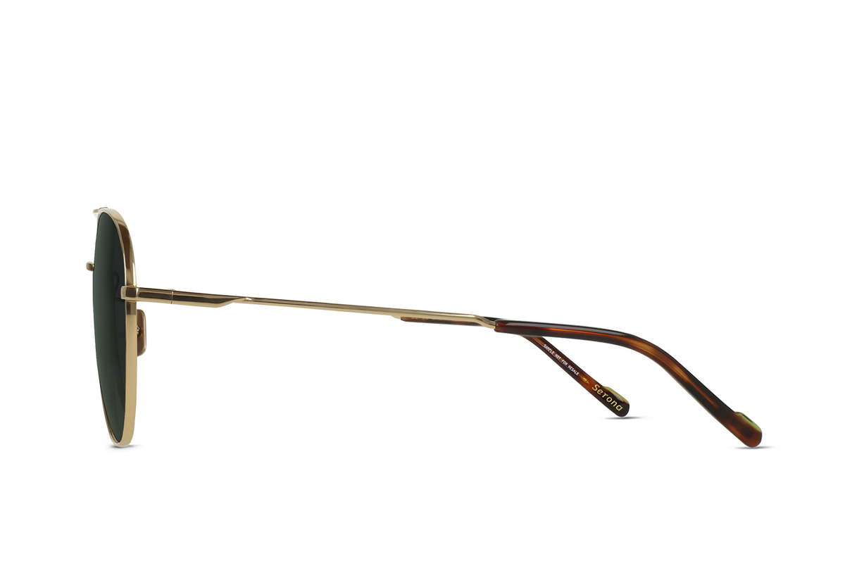 Raen Serona 61 Sonnenbrille – Satin Light Gold / Green Polarized – Ansicht 2