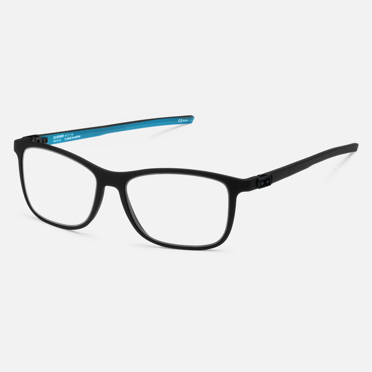 gloryfy GX Sport Denver devil cyan matt Korrektionsbrille – Schrägansicht