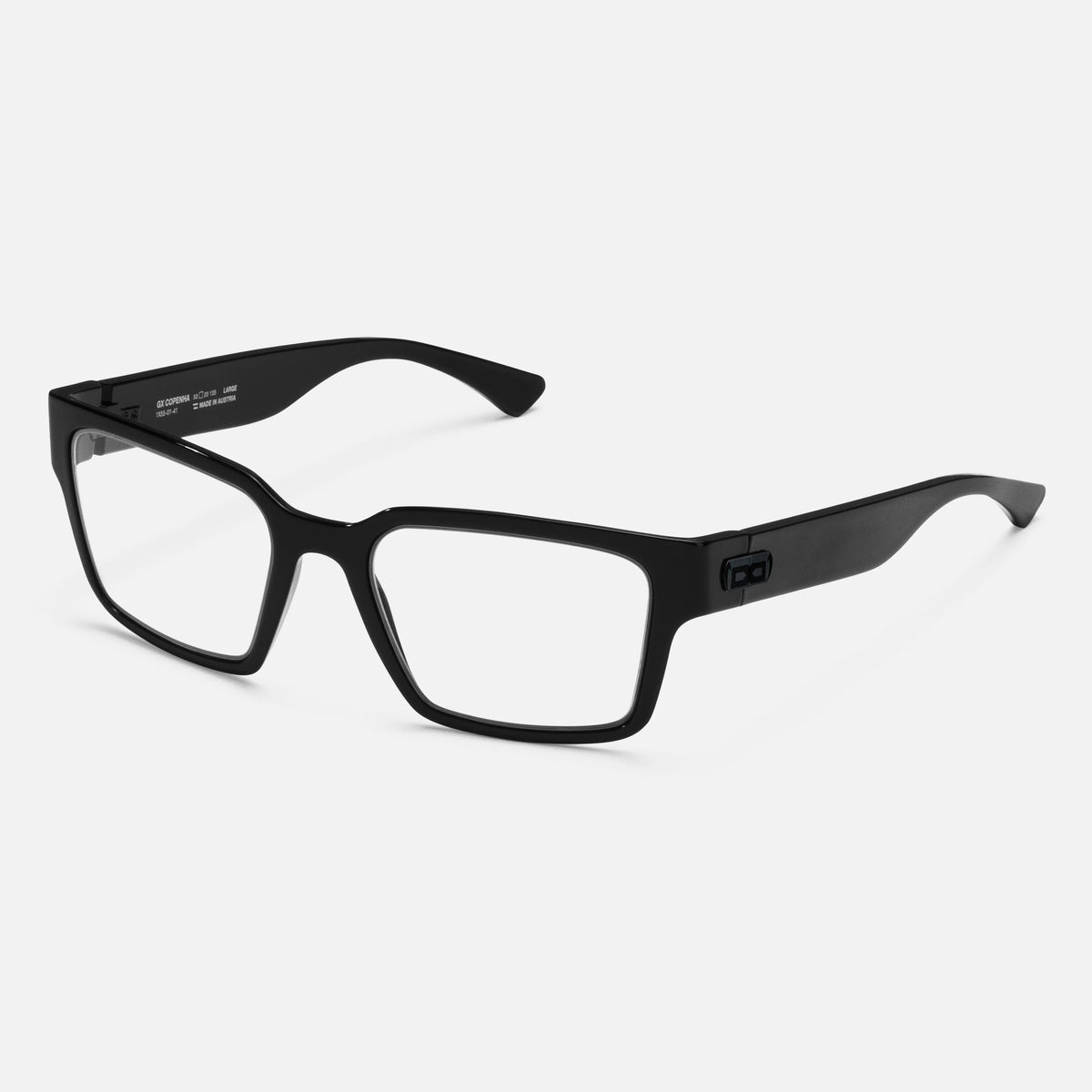 gloryfy GX Copenhagen black shiny Korrektionsbrille – Schrägansicht