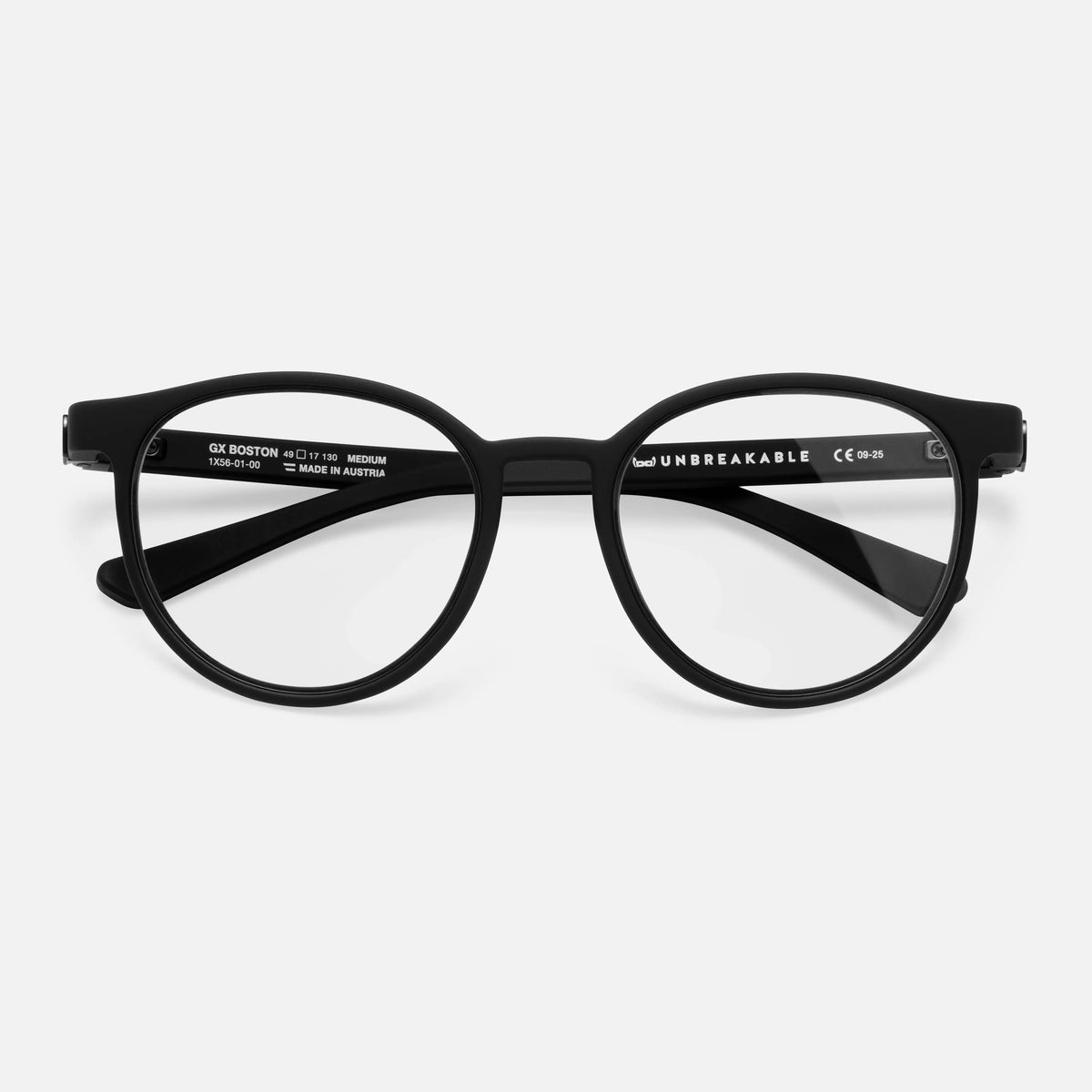 gloryfy GX Boston black matt Korrektionsbrille – Frontansicht