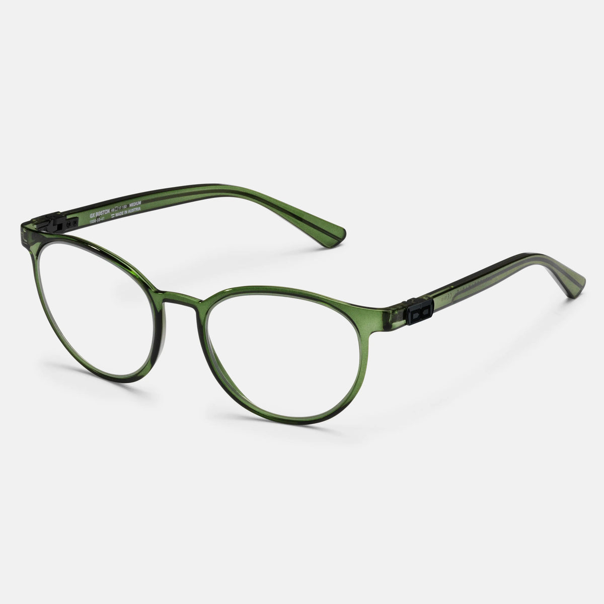 gloryfy GX Boston dark green Korrektionsbrille – Schrägansicht
