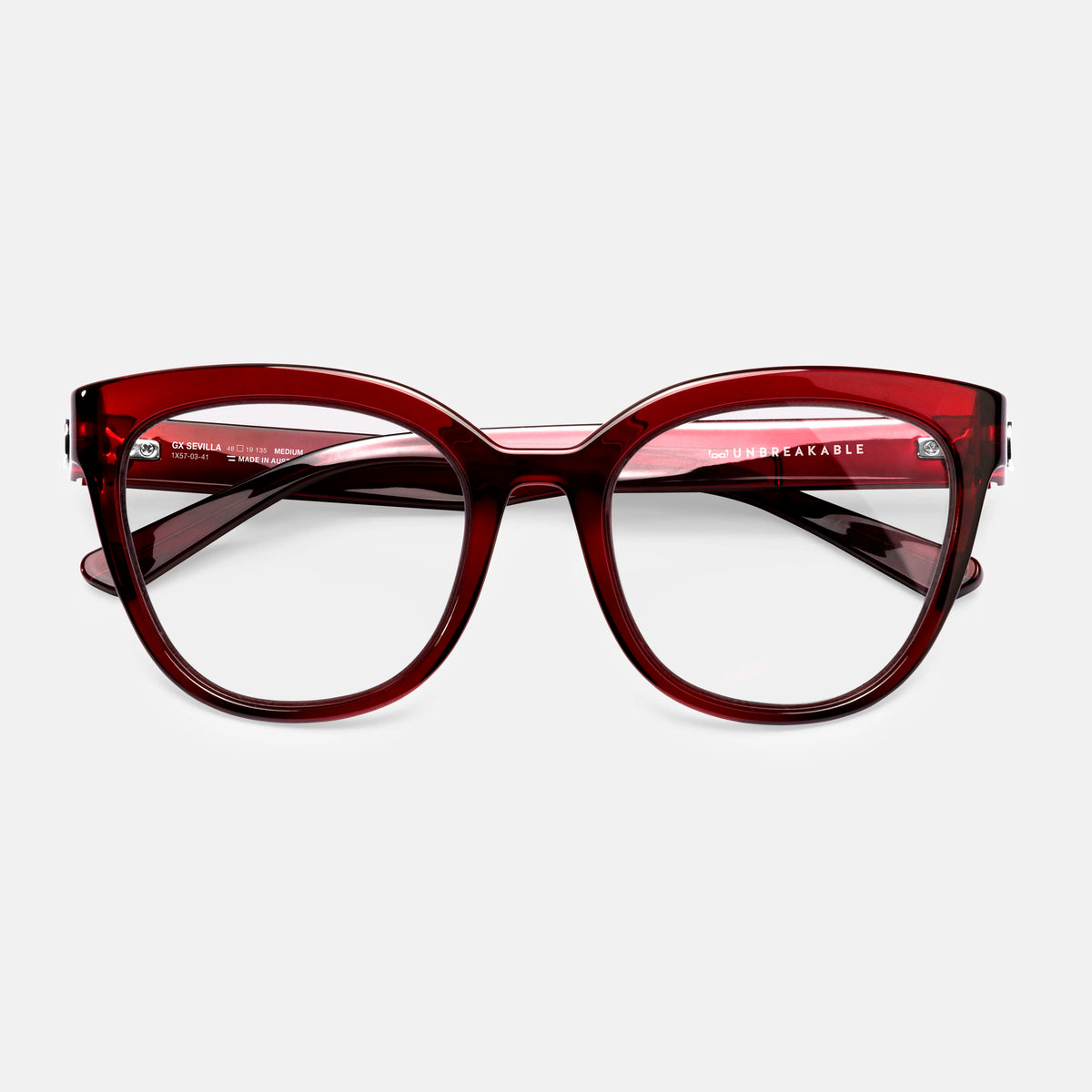 gloryfy GX Sevilla bordeaux Korrektionsbrille – Frontansicht