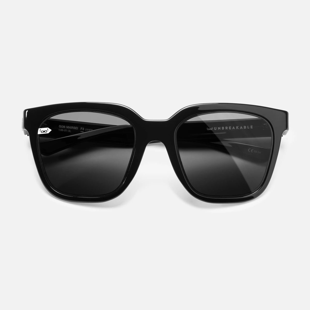 gloryfy Gi36 Marseille black shiny Sonnenbrille – Frontansicht