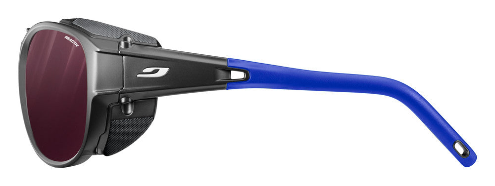 Julbo Explorer 2.0 Sportbrille – Schwarz / Blau – REACTIV 0-4 High Contrast – Seitenansicht