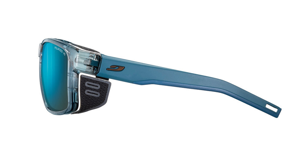 Julbo Shield Sportbrille – Entenblau / Blau Matt – Spectron HD 3 Polarized – Seitenansicht