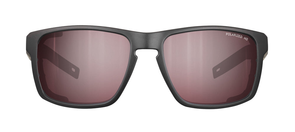 Julbo Shield Sportbrille – Schwarz / Braun / Blau – Spectron HD 3 Polarized – Detailansicht