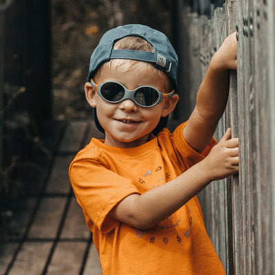 Julbo Loop L Kindersonnenbrille – Dunkelgrau / Orange – Spectron 4 – Seitenansicht