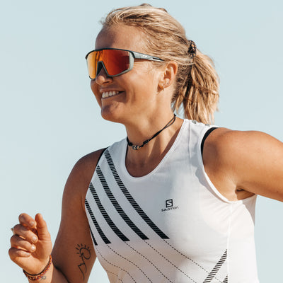 Julbo Fury Sportbrille – Dunkelblau / Grün – Spectron 3 – Detailansicht