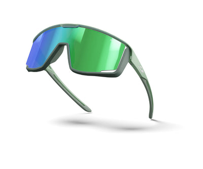 Julbo Fury Sportbrille – Olivgrün / Dunkelolivgrün – Spectron 3 – Seitenansicht