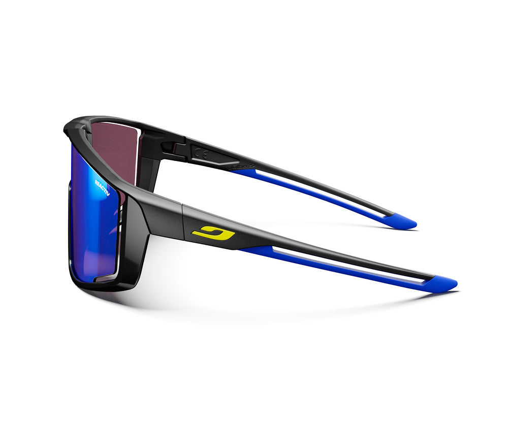 Julbo Fury Sportbrille – Schwarz / Blau – REACTIV 1-3 High Contrast – Detailansicht