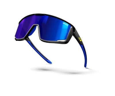 Julbo Fury Sportbrille – Schwarz / Blau – REACTIV 1-3 High Contrast – Seitenansicht