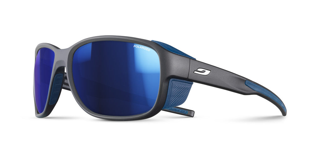 Julbo Montebianco 2 Sportbrille – Schwarz / Blau / Weiß – Spectron 3 Polarized – Frontansicht