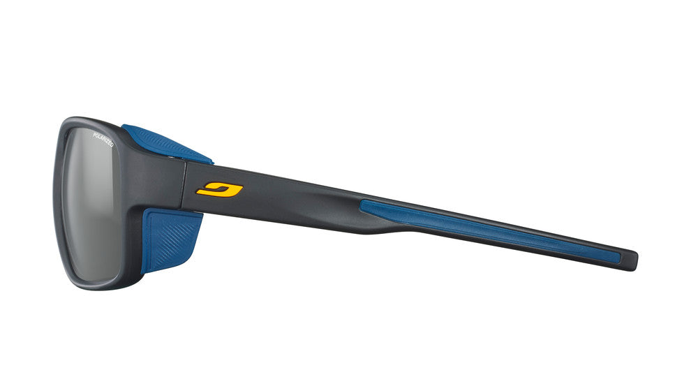 Julbo Monterosa 2 Sportbrille – Schwarz / Blau / Orange – Spectron 3 Polarized – Seitenansicht