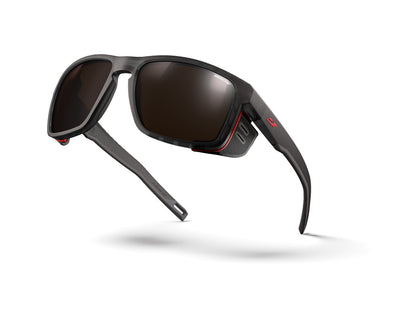 Julbo Shield M Sportbrille – Schwarz / Orange – REACTIV 2-4 Polarized – Detailansicht