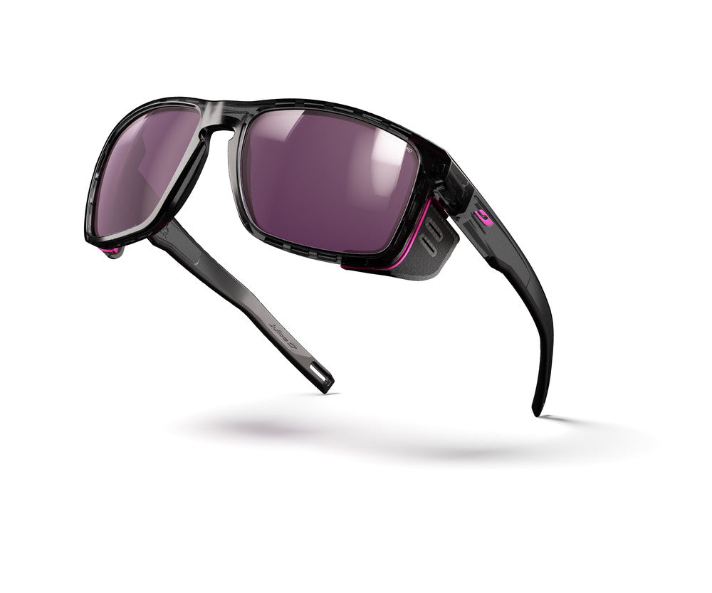 Julbo Shield M Sportbrille – Grau / Neonpink – Spectron HD 3 Polarized – Detailansicht