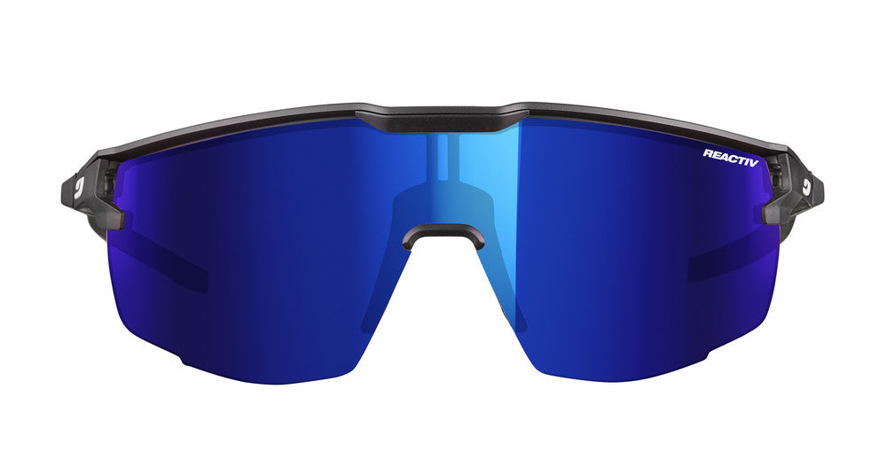 Julbo Ultimate Sportbrille – Schwarz / Schwarz Durchscheinend – REACTIV 1-3 High Contrast – Detailansicht