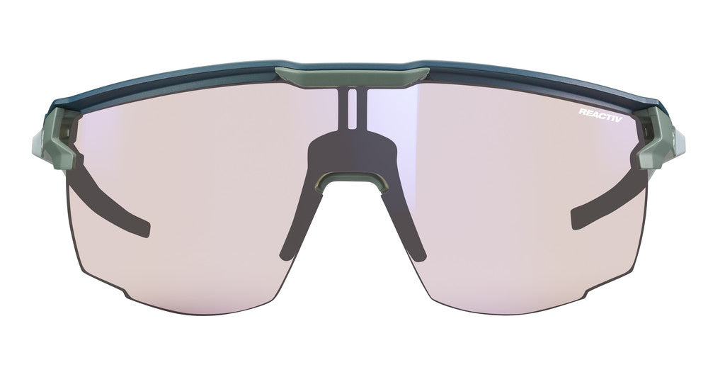 Julbo Ultimate Sportbrille – Blau / Grün – REACTIV 1-3 High Contrast – Detailansicht