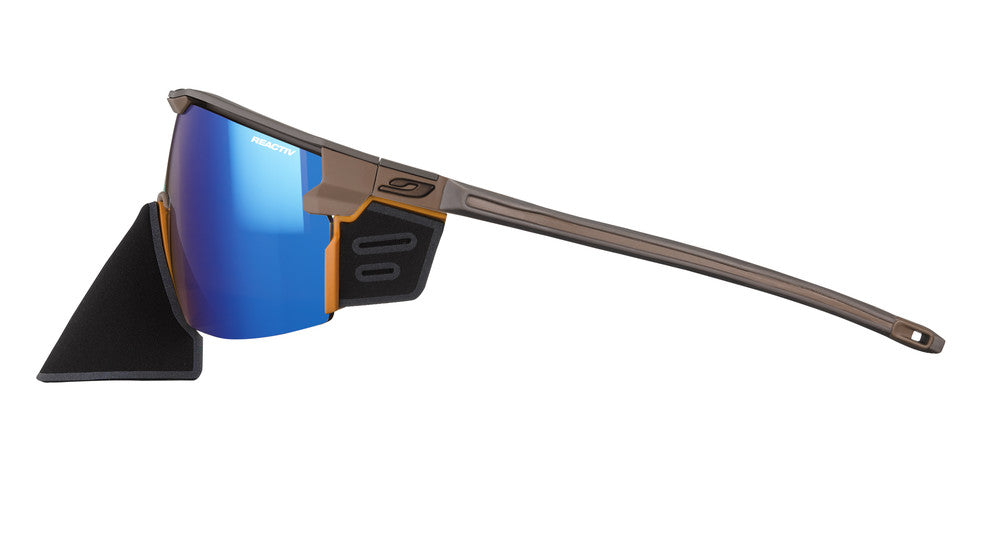 Julbo Ultimate Cover Sportbrille – Kastanienbraun / Orange – REACTIV 2-4 – Detailansicht