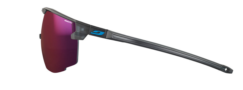 Julbo Ultimate Cover Sportbrille – Schwarz / Blau – REACTIV 0-4 High Contrast – Seitenansicht