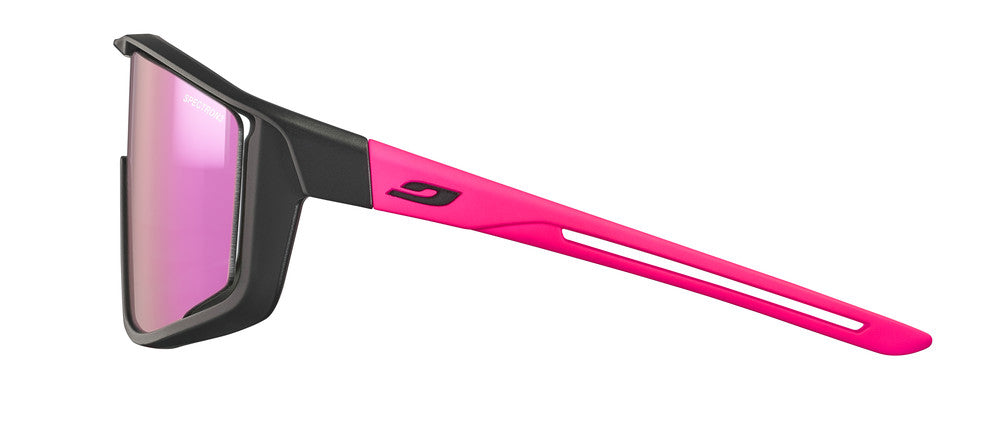 Julbo Fury Junior Kinder-Sportbrille – Schwarz / Rosa – Spectron 3 – Seitenansicht