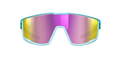 Julbo Fury Junior Kinder-Sportbrille – Hellblau / Neongelb / Rosa – Spectron 3 – Detailansicht