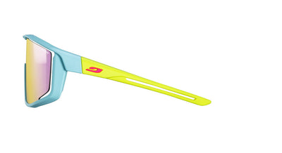 Julbo Fury Junior Kinder-Sportbrille – Hellblau / Neongelb / Rosa – Spectron 3 – Seitenansicht